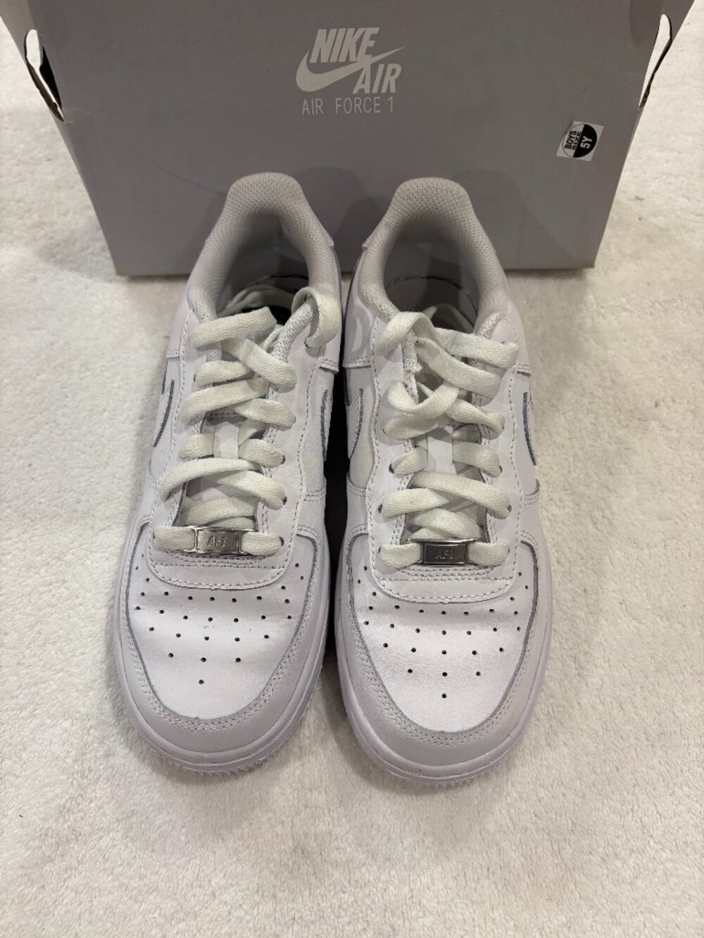 Nike Air Force 1 LE GS Triple White – Youth Size 5Y – DH2920-111 – Original Box